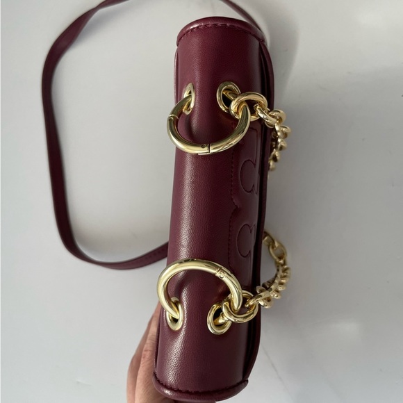 Tory Burch Alexa Quilted Mini Imperial Garnet Leather Shoulder Bag chain strap - Picture 10 of 10